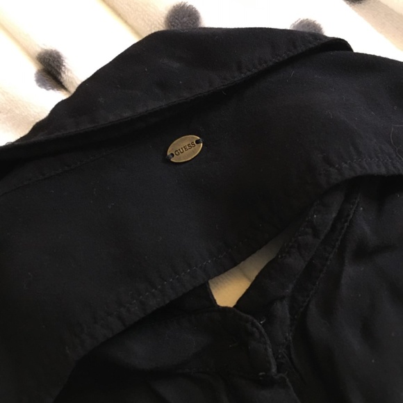 GUESS - Black Sleeveless Button Up Blouse with Back Cutout - Picture 3 of 5